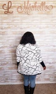 "Abstract Chic" Cascade Cardigan