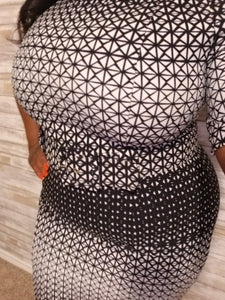 "Fade to Black" Chic Belted Dress