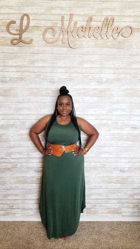 Chic Tank Dress - Hunter Green (Belt Sold Separately)