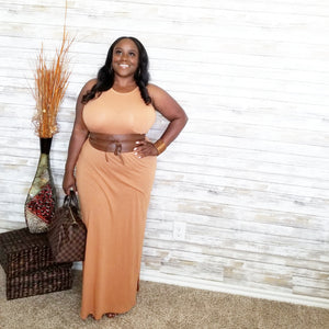 "Brown Sugar" Cute and Chic Maxi Dress