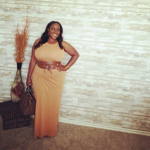"Brown Sugar" Cute and Chic Maxi Dress