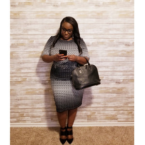 "Fade to Black" Chic Belted Dress