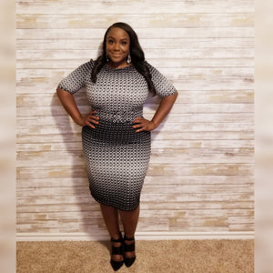 "Fade to Black" Chic Belted Dress