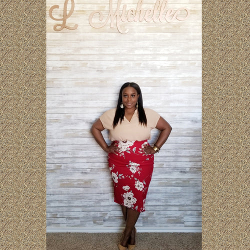 Flowered Chic Pencil Skirts