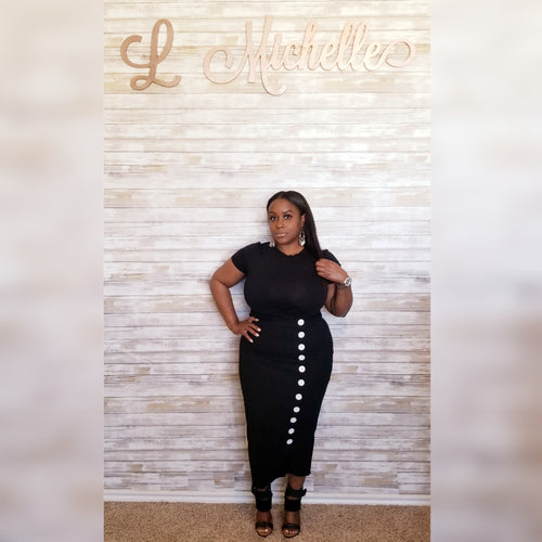 Button Me Down Pencil Skirt