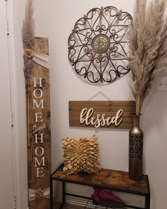 L Michelle Chic Home Decor Wood Signs - 6ft with Pampas Grass Accent (Up to 2 weeks processing time)