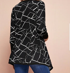 "Abstract Chic" Cascade Cardigan