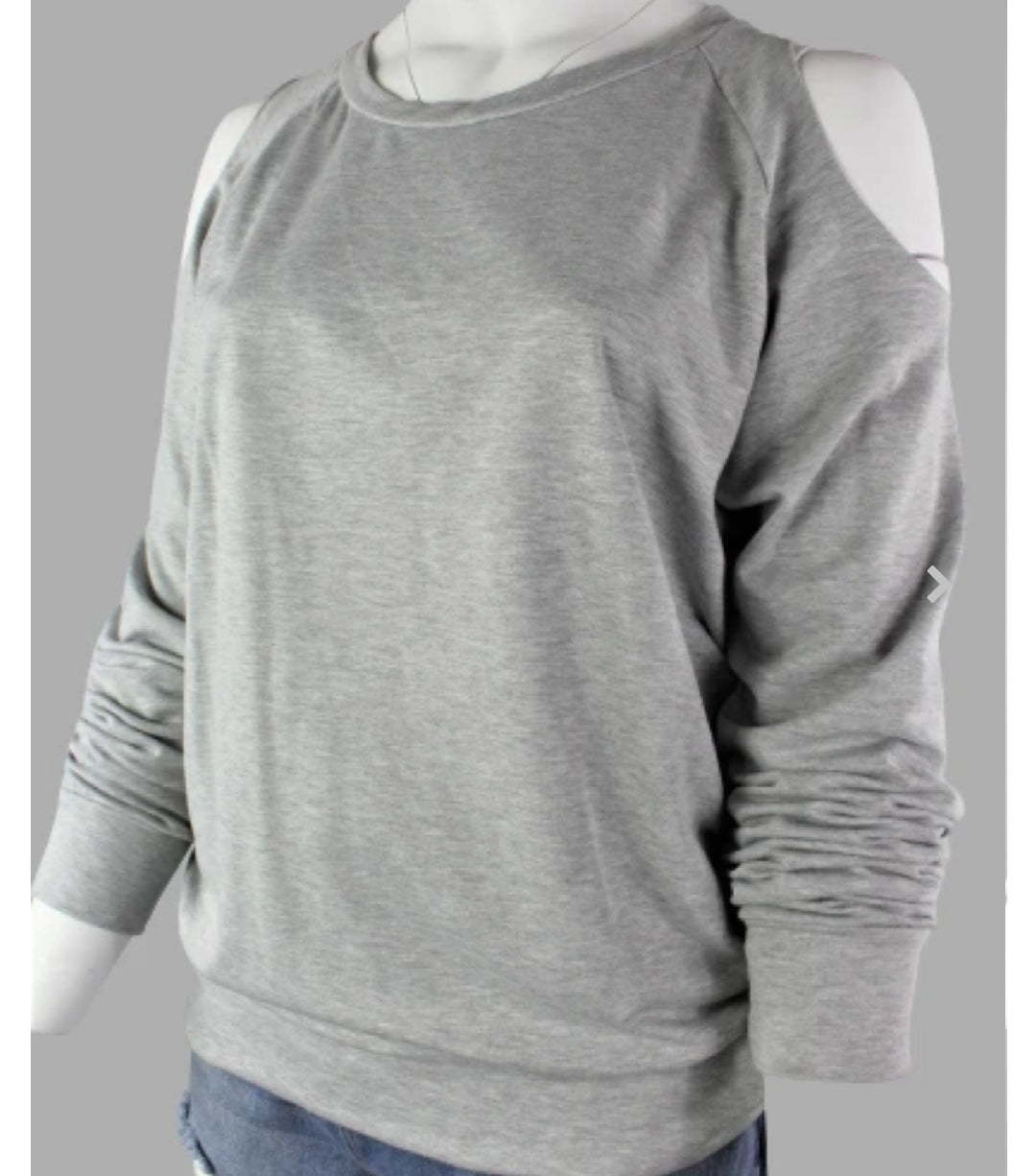 Cold Shoulder Light Weight Sweatshirt Top